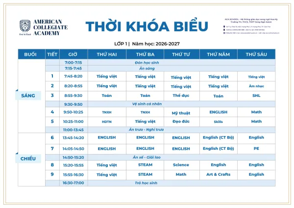 Lịch năm học